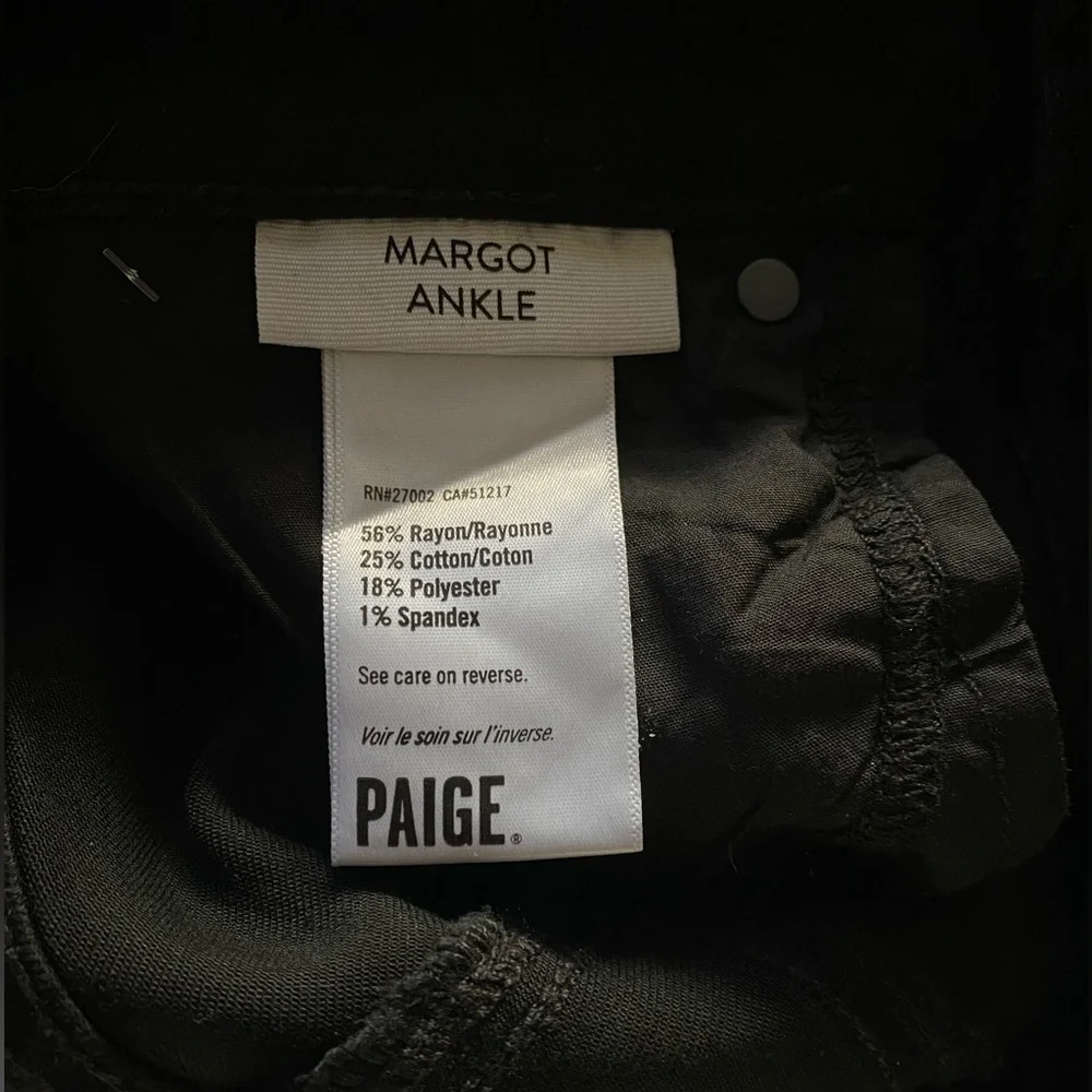 PAIGE NWT Margot Ankle Black Jeans Size 23